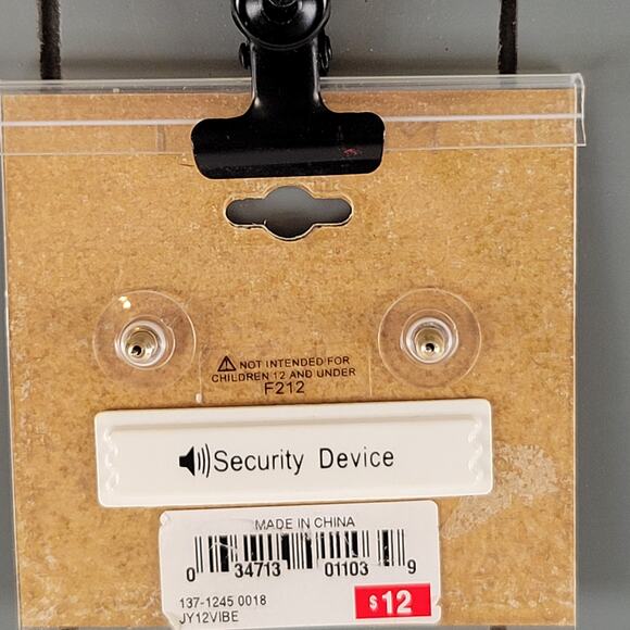 Monet Gold Tone Textured Round Pierced Earrings Vintage Style Jewelry, Gift Bag - Picture 3 of 10